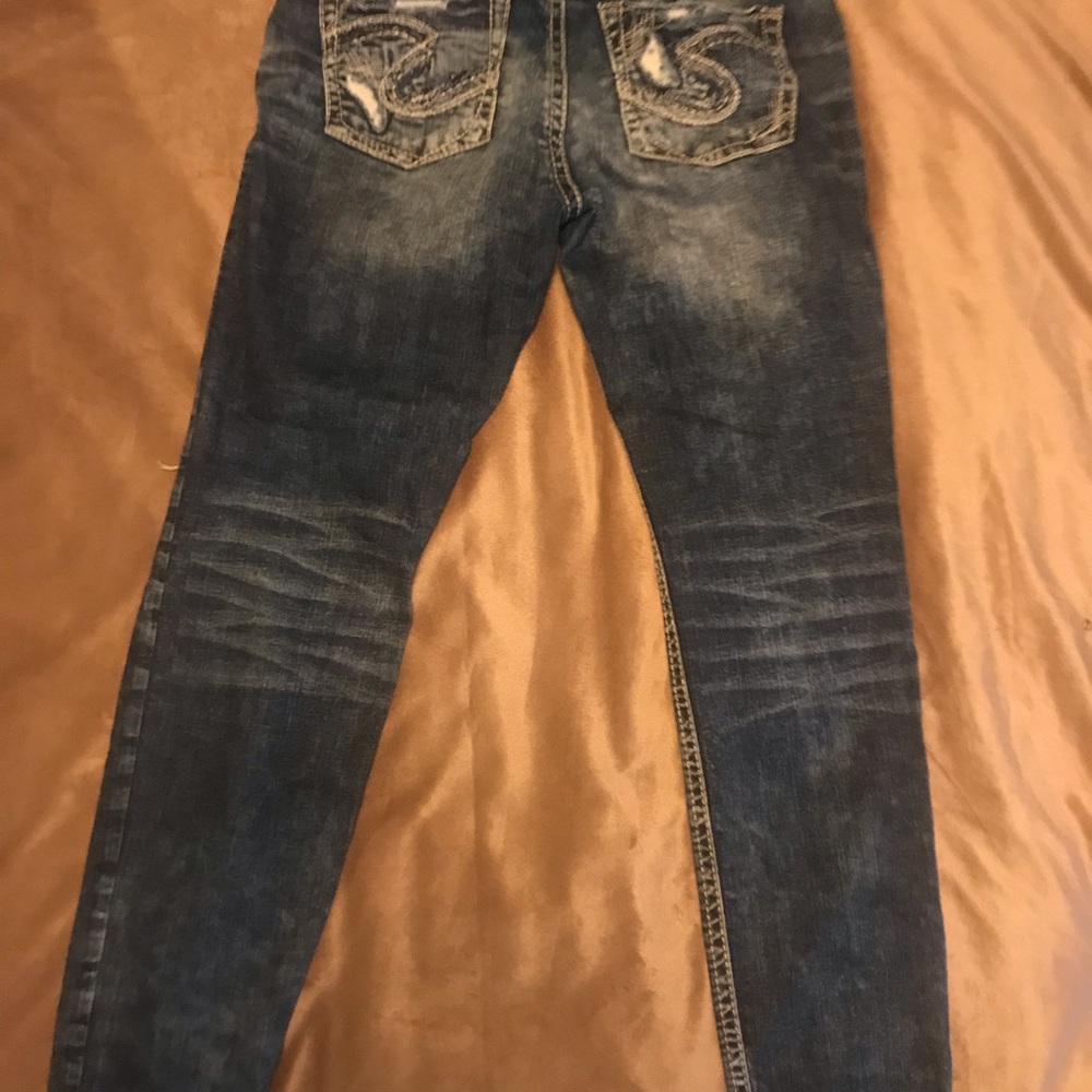 Silver Super Stretch Boyfriend Jeans - W30/L29